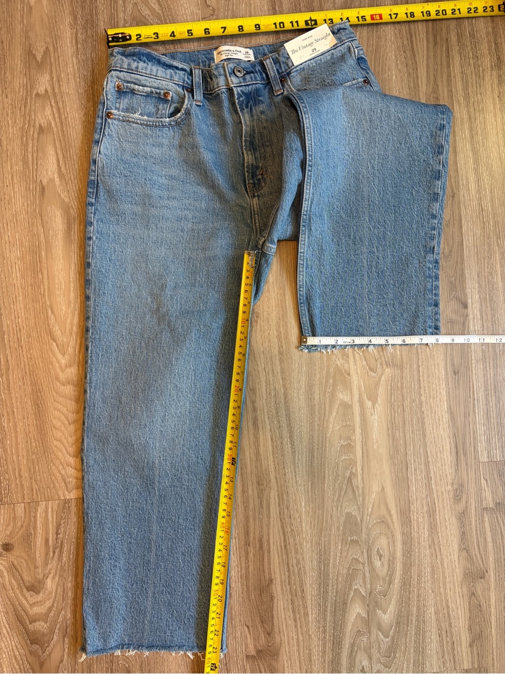 Abercrombie & Fitch Vintage Straight Jeans 29 Extra Short High Rise NWT - Picture 8 of 8
